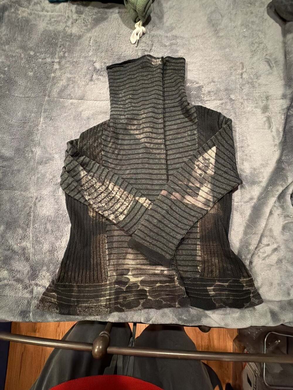 Yoshimura Ribbed Knit Turtleneck Cardigan
